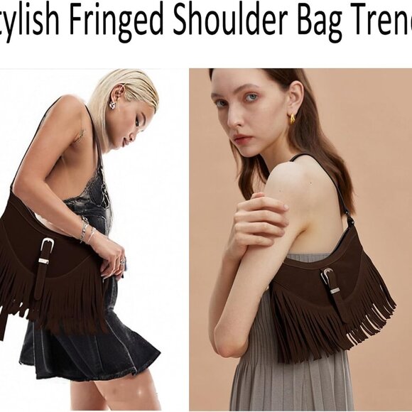 Western Purses For Women,Small Fringe Crossbody Bag With Wrist Strap Mini Hipppi - Picture 3 of 8